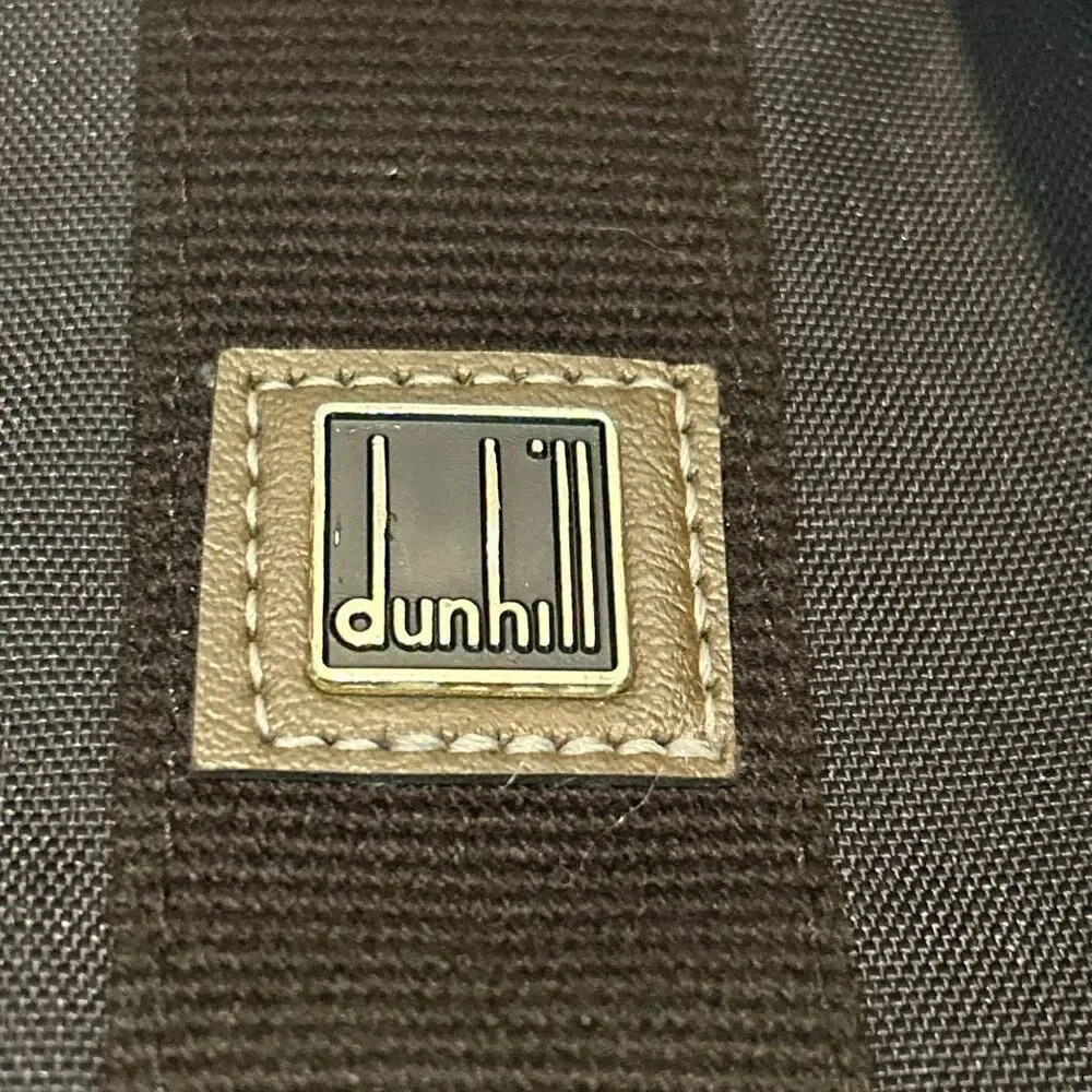 Dunhill Carry On Travel Bag Black Canvas Leather Trim Minimalist Weekender Tote
